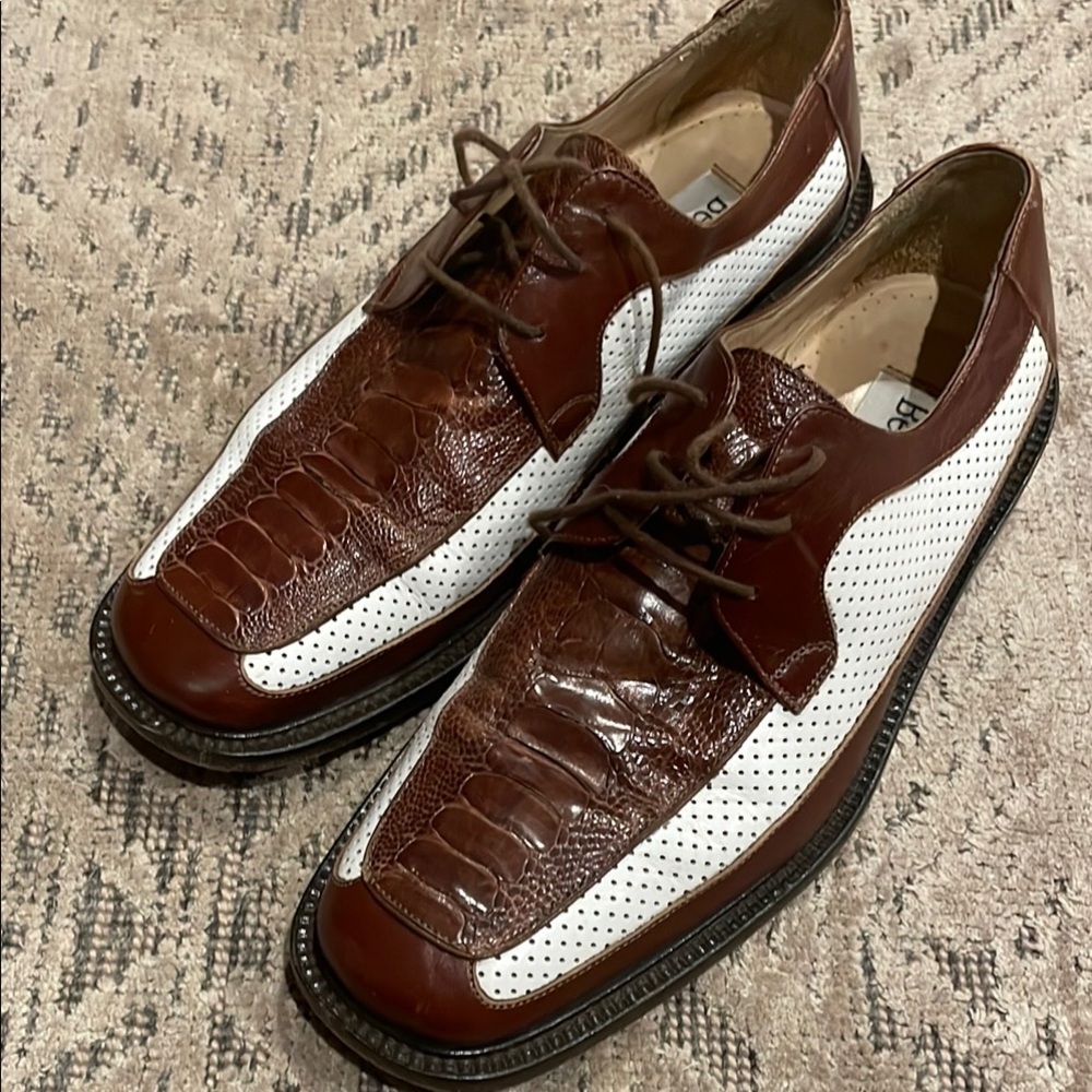Belvedere Florence two tone Oxford Shoes with Perforated Detailing